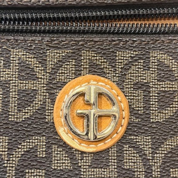 Giani Bernini Brown Block Signature Zip Wallet Clutch Small Purse 7.5"x5.25" - Picture 14 of 14